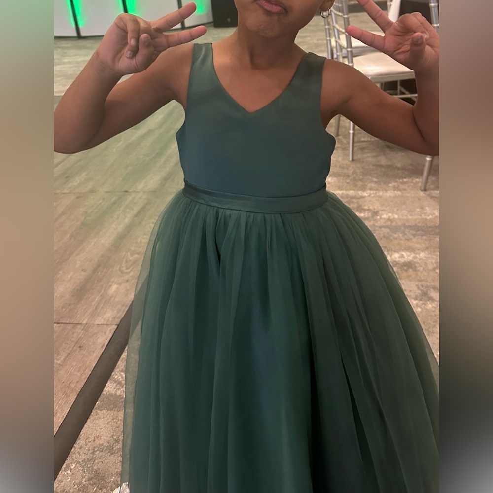 Azazie  Green Tulle Ball Gown for Flower Girls